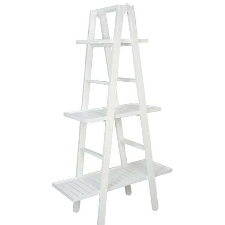 Chateau Legende Bestsellers Groveland Mango Wood Ladder Rack, Small, White Clearance