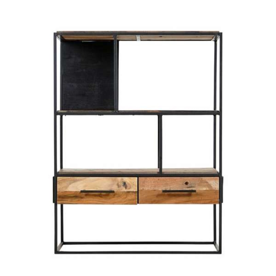 Superb Lifestyles Best-Selling Sublime Commercial Grade Recycled Timber & Steel Compact Display Shelf Best