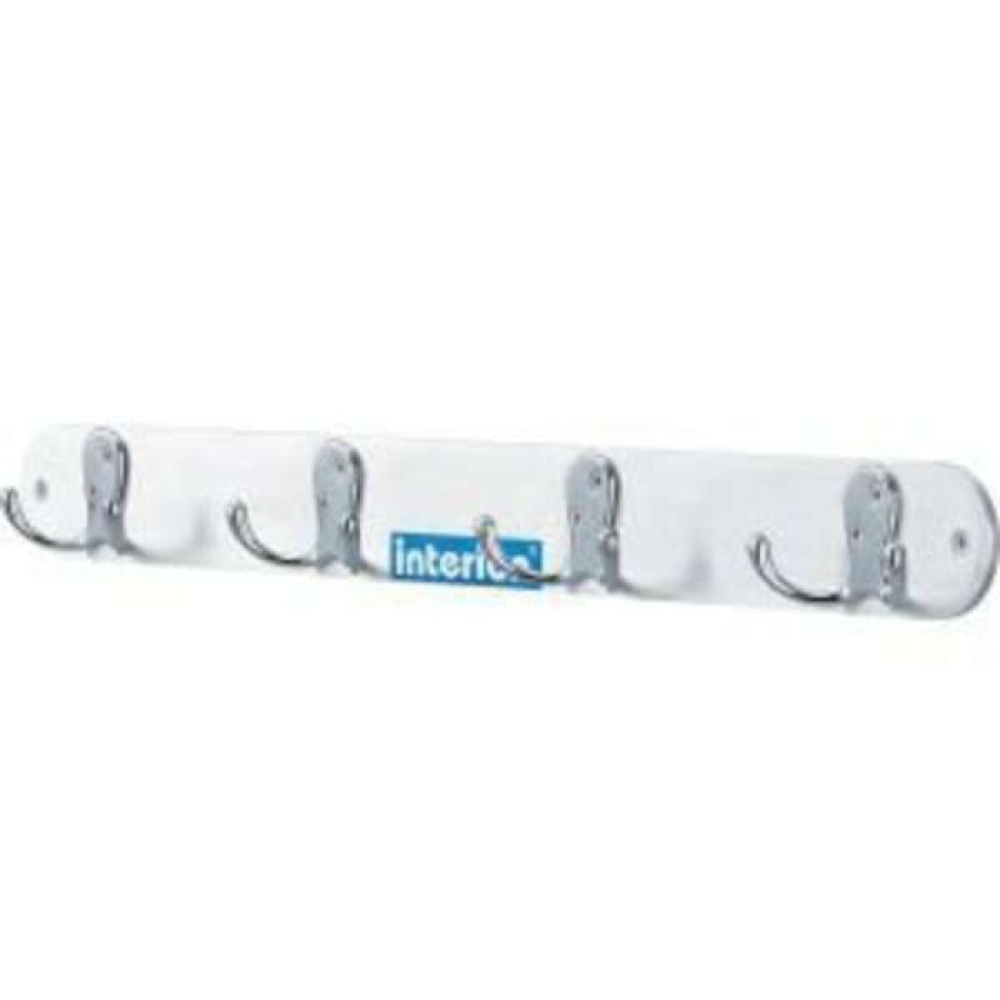 Shop Interion 20 W Coat Rack With 4 Double Prong Hooks Silver Hot