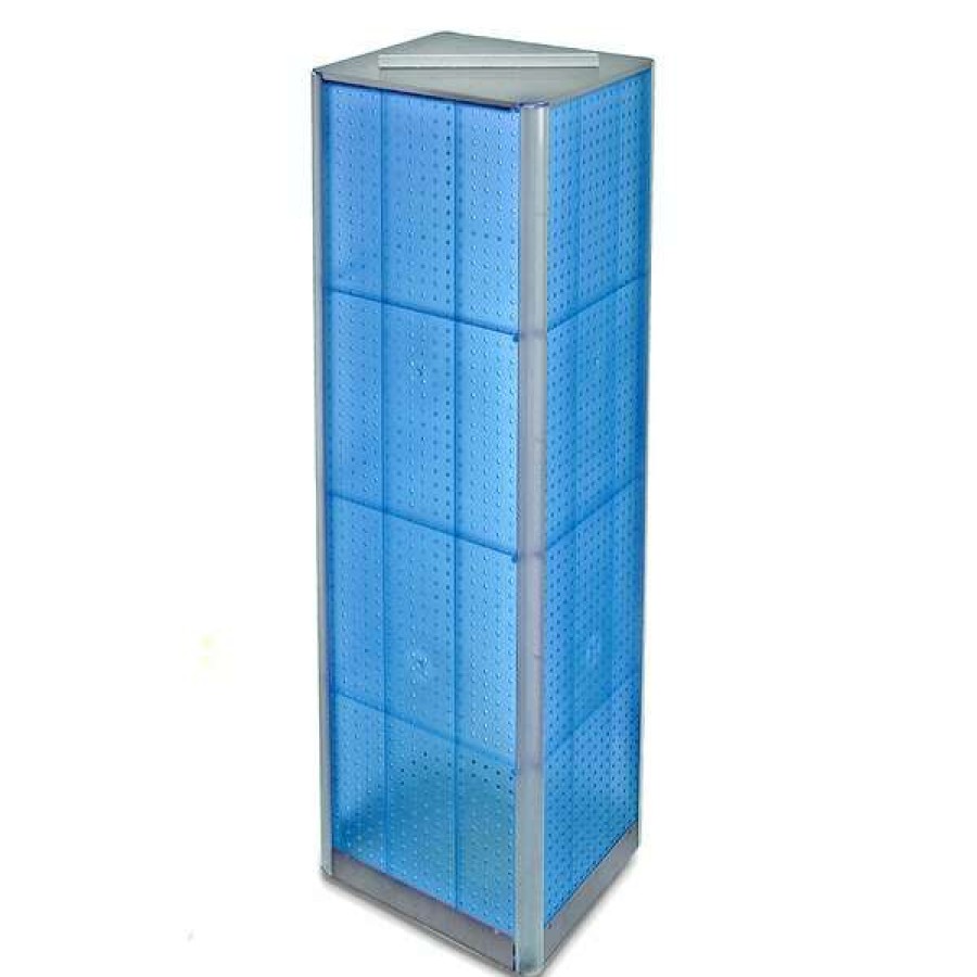 Shop 4-Sided Pegboard Floor Spinner Display Rack In Blue Clearance