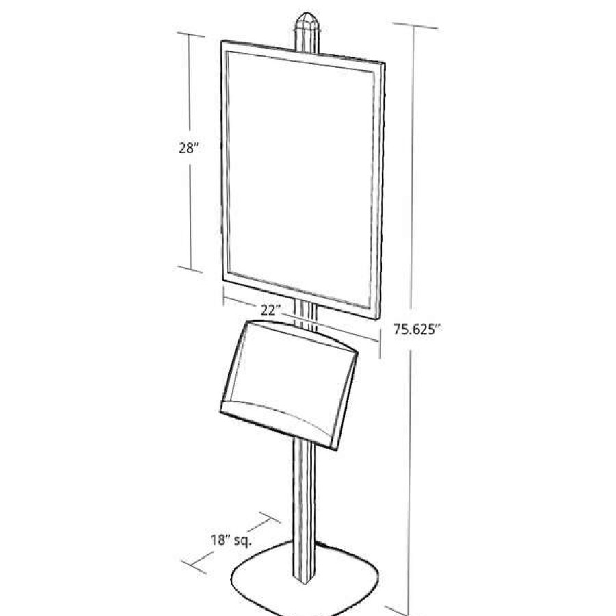 Shop Sky Tower Display W/ 22 W X 28 H Snap Frame & Steel Brochure Shelf Best