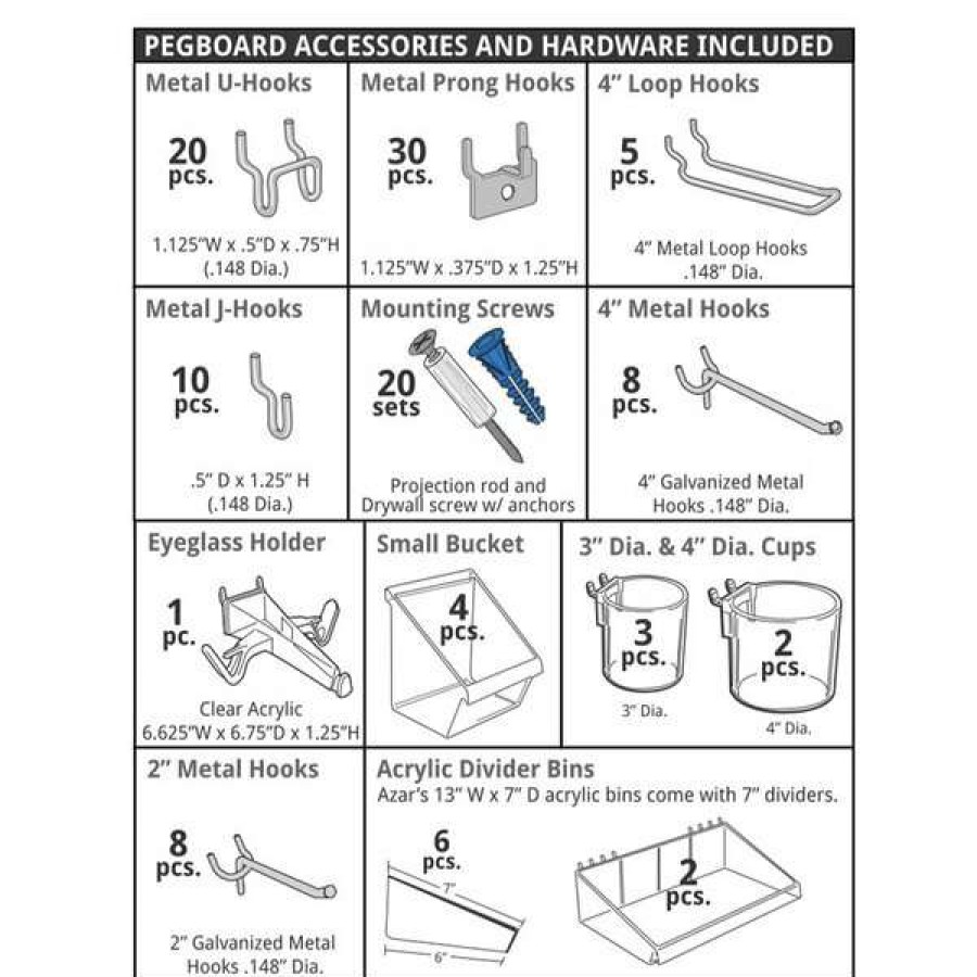 Shop 125-Piece Pegboard Organizer Kit (2 24 X24 ) Clearance