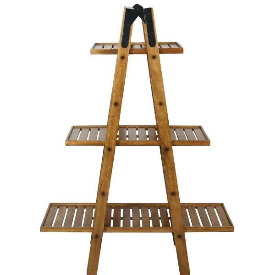 Chateau Legende Excellent Quality Groveland Mango Wood Ladder Rack, Large, Natural Wholesale