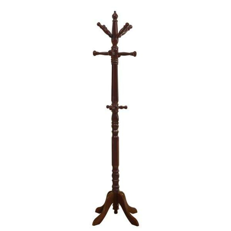 Shop Coat Rack, 73 H, Cherry Wood Traditional Style Clearance