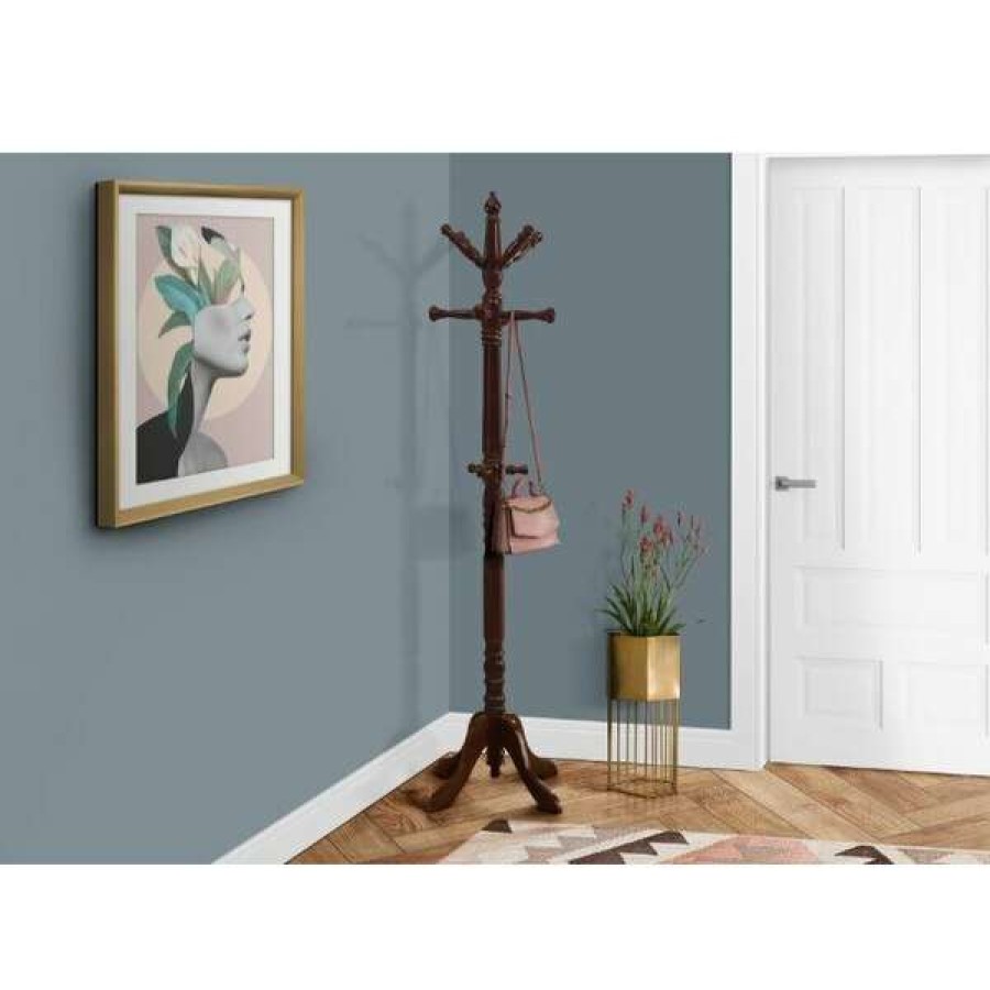 Shop Coat Rack, 73 H, Cherry Wood Traditional Style Clearance