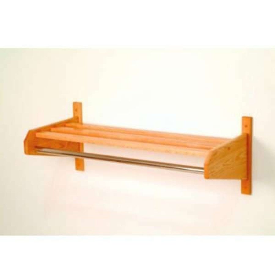 Shop 37 3/4 Coat And Hat Rack W/Chrome Bar Light Oak Best